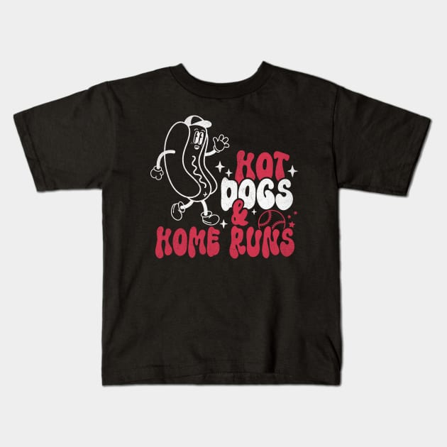 Hot Dogs and Home Runs Kids T-Shirt by Teewyld